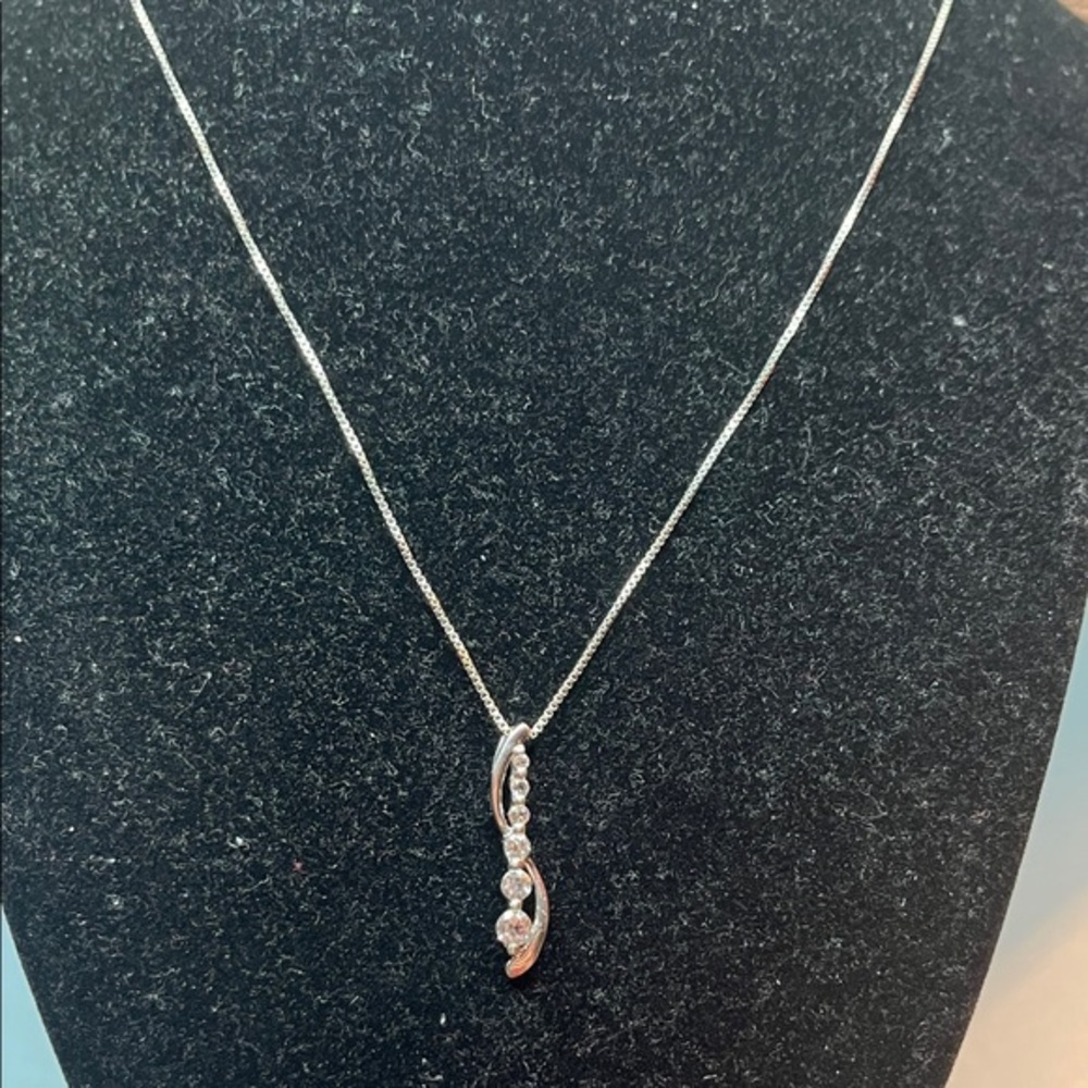 925 Thailand OTC CZ drop necklace